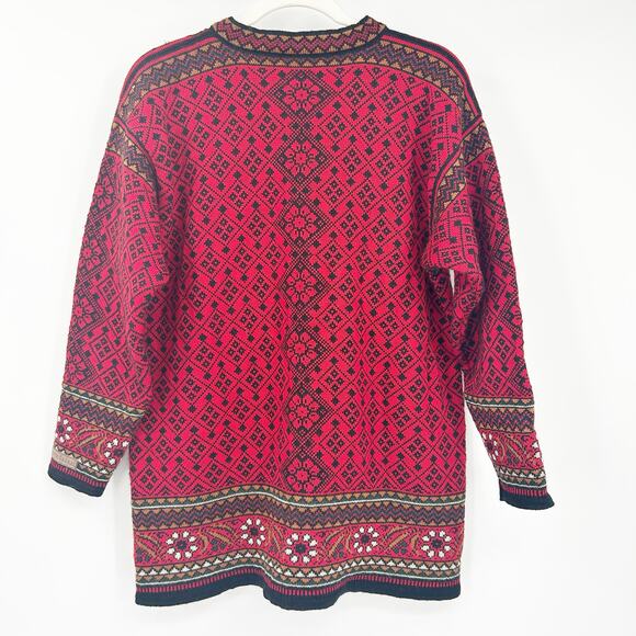 Dale of Norway Womens Vintage 90s Fair Isle Knit 100% Wool Cardigan Sweater S - Picture 8 of 8